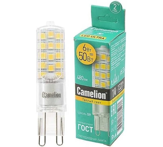 Светодиодная лампа Camelion LED6-G9-NF/830/G9 6Вт 220В 13706