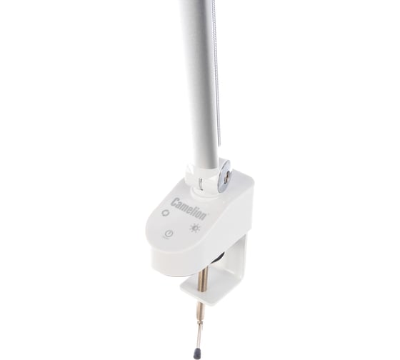 Настольный светильник Camelion KD-843 C01 белый LED 13Вт, 230В, 900Лм, сенсорный, регулировка яркости и цветовой температуры, струбцина 13521
