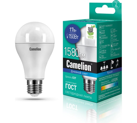 Светодиодная лампа Camelion LED17-A65/865/E27 17Вт 220В 12653 1