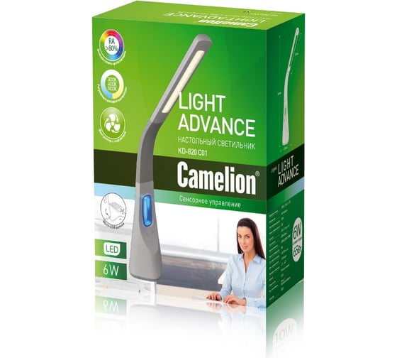 Настольный светильник Camelion KD-820 C01 белый LED 18Вт, 230В, 480Лм 13531
