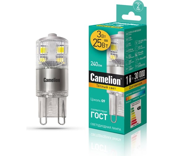 Светодиодная лампа Camelion LED3-G9-NF/830/G9 3Вт 220В 13702 1