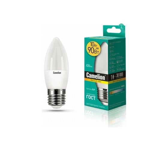 Светодиодная лампа Camelion LED10-C35/830/E27 10Вт 220В 13560