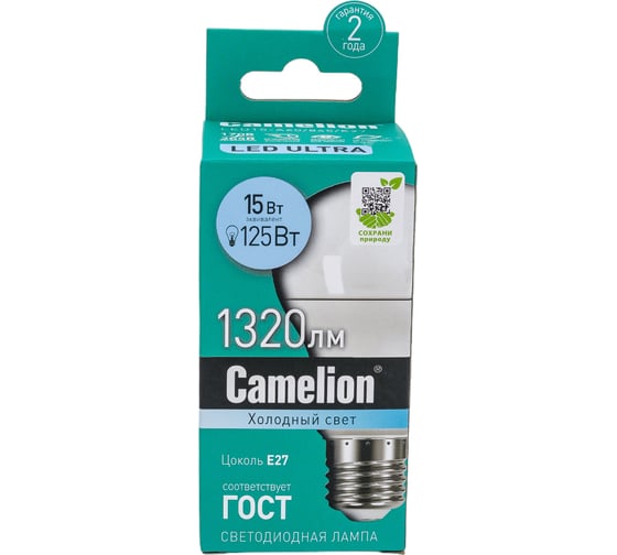 Светодиодная лампа Camelion LED15-A60/845/E27 15Вт 220В 12186