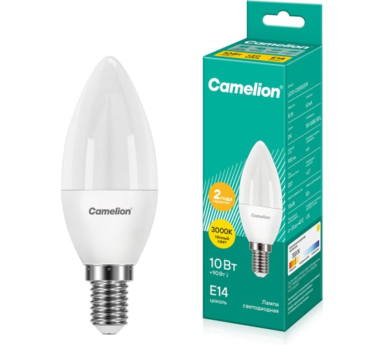 Светодиодная лампа Camelion LED10-C35/830/E14 10Вт 220В 13559