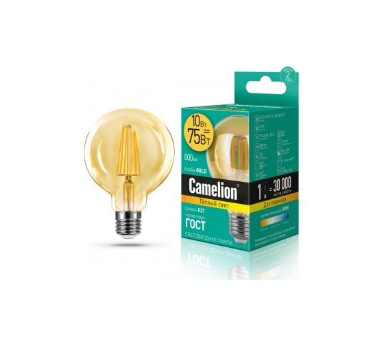Светодиодная лампа Camelion LED10-G95-FL-GD/830/E27 10Вт 220В 13463