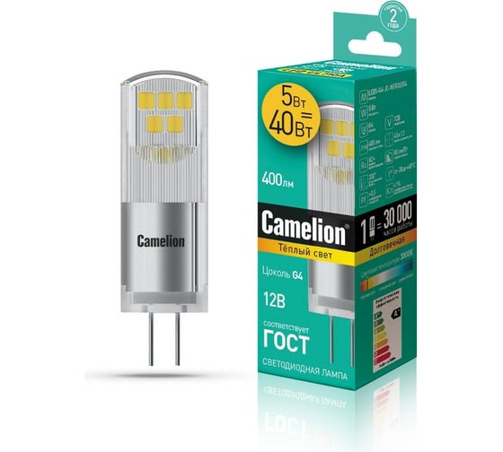 Светодиодная лампа Camelion LED5-G4-JC-NF/830/G4 5Вт 12В AC/DC 13749