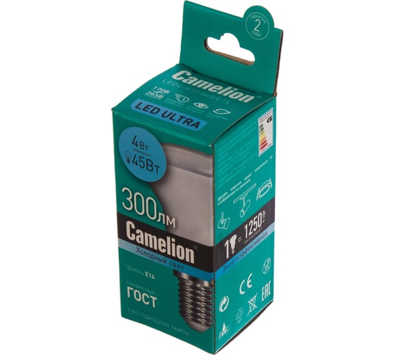 Светодиодная лампа 4Вт 220В Camelion LED4-R39/845/E14 13354