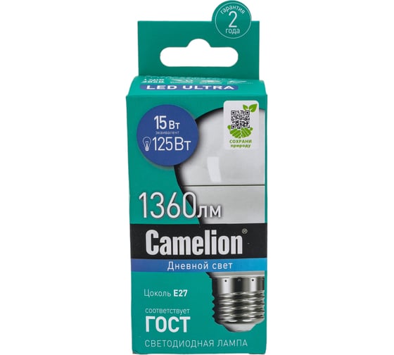 Светодиодная лампа Camelion LED15-A60/865/E27 15Вт 220В 12713