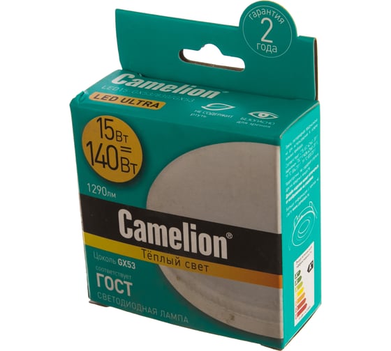 Светодиодная лампа Camelion LED15-GX53/830/GX53 15Вт 220В 13646