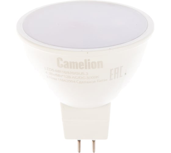 Светодиодная лампа Camelion LED5-MR16/830/GU5.3 5Вт 12В AC/DC 12025