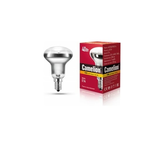 Лампа накаливания Camelion MIC 40/R50/FR/E14 зеркальная матовая 12658