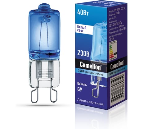 Галогенная лампа без рефлектора Camelion G9 40W COOL 220V, 2000 часов 11467