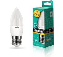 Светодиодная лампа Camelion LED8-C35/830/E27 8Вт 220В 12389