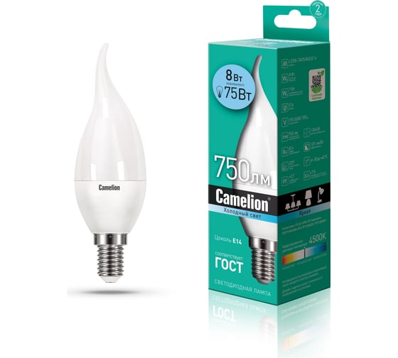 Светодиодная лампа Camelion LED8-CW35/845/E14 8Вт 220В 12388