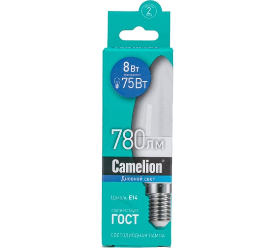 Светодиодная лампа Camelion LED8-C35/865/E14 8Вт 220В 13370