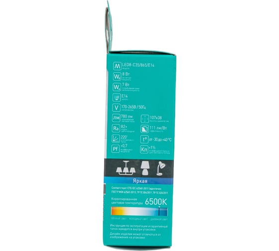 Светодиодная лампа Camelion LED8-C35/865/E14 8Вт 220В 13370