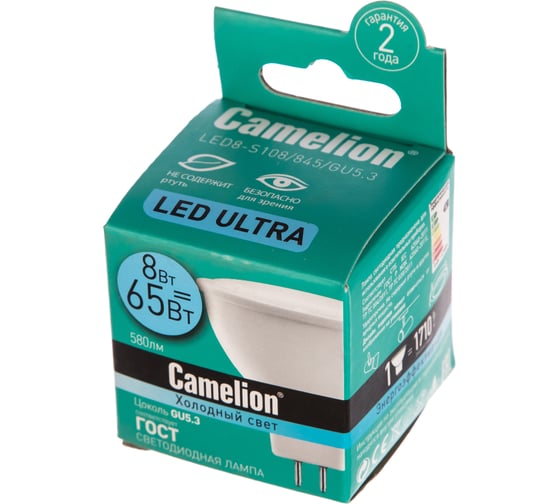 Светодиодная лампа Camelion LED8-S108/845/GU5.3 JCDR 8Вт 220В 12872