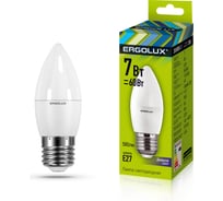 Электрическая светодиодная лампа Ergolux LED-C35-7W-E27-6K Свеча 7Вт E27 6500K 172-265В 13299