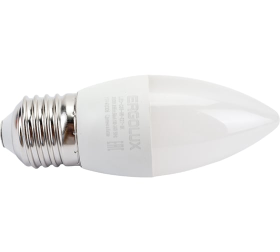 Электрическая светодиодная лампа Ergolux LED-C35-9W-E27-3K Свеча 9Вт E27 3000K 172-265В 13170