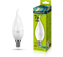 Электрическая светодиодная лампа Ergolux LED-CA35-7W-E14-4К Свеча на ветру 7Вт E14 4500K 172-265В 12875