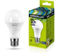 Электрическая светодиодная лампа Ergolux LED-A60-12W-E27-6K ЛОН 12Вт E27 6500K 172-265В 12880