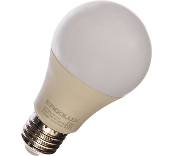 Электрическая светодиодная лампа Ergolux LED-A60-12W-E27-6K  ЛОН 12Вт E27 6500K 172-265В 12880
