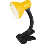 Настольный светильник Ultraflash UF-320P C07 с прищепкой, желтый, 230В, 60Вт, E27, ЛОН 12903