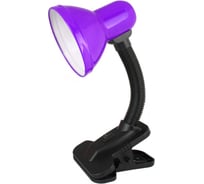 Настольный светильник Ultraflash UF-320P с прищепкой, фиолетовый, 230В, 60Вт, E27, ЛОН C12 12904