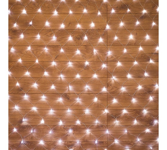 Гирлянда Neon-Night сеть 1,5x1,5 м, прозрачный пвх, 96 led белый 215-105 1