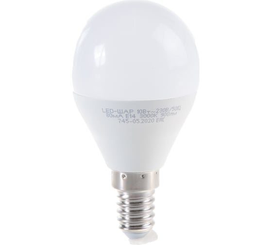 ASD Лампа сд LED-ШАР-std 10Вт 230В Е14 3000К 900Лм 4690612015446