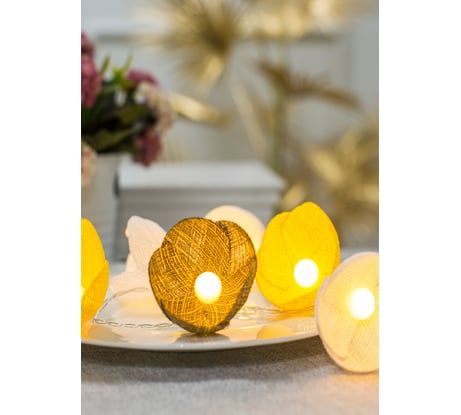 Гирлянда КОСМОС-Цветы 10LED, желт. Гамма, KOC_GIR-B110