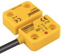 Магнитный датчик Emas 1НЗ+1НО, провод 2м, расстояние срабатывания 5мм, индикация LED, левый выход, IP68 SMS11LC2-S15