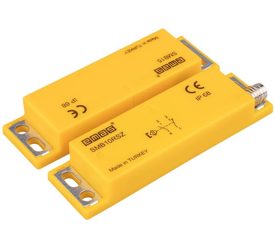 Магнитный датчик Emas 1НЗ+1НО, разъём M8_4, расстояние срабатывания 5мм, правый выход, IP68 SMB10RSZ-B15 1