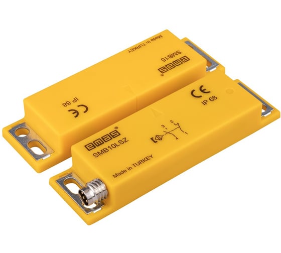 Магнитный датчик Emas 1НЗ+1НО, разъём M8_4, расстояние срабатывания 5мм, левый выход, IP68 SMB10LSZ-B15 1