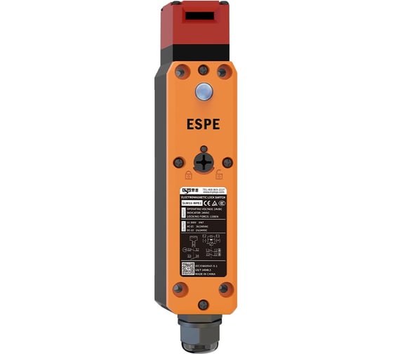 Замок безопасности ESPE SLM11-EMM2-B Корпус полиамид 66 Мех блок / Электр разблок 24В 2НО + 2НЗ Головка металл к/ввод M20 разбл.сзади-есть 08-00022585 1