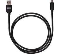 Дата-кабель TDM ELECTRIC ДК 7, USB - micro USB, 1 м, тканевая оплетка, черный, SQ1810-0307