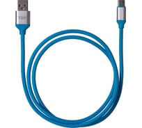 Дата-кабель TDM ELECTRIC ДК 17, USB - USB Type-C, 1 м, силиконовая оплетка, голубой, SQ1810-0317