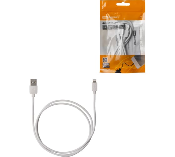 Дата-кабель TDM ДК 6, USB - Lightning, 1 м, белый, SQ1810-0306 1