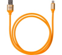 Дата-кабель TDM ELECTRIC ДК 15, USB - Lightning, 1 м, силиконовая оплетка, оранжевый, SQ1810-0315