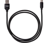 Дата-кабель TDM ELECTRIC ДК 8, USB - USB Type-C, 1 м, тканевая оплетка, черный, SQ1810-0308