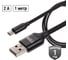 Дата-кабель TDM ELECTRIC ДК 8, USB - USB Type-C, 1 м, тканевая оплетка, черный, SQ1810-0308 2