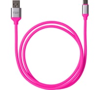 Дата-кабель TDM ELECTRIC ДК 20, USB - USB Type-C, 1 м, силиконовая оплетка, розовый, SQ1810-0320