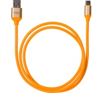 Дата-кабель TDM ELECTRIC ДК 14, USB - USB Type-C, 1 м, силиконовая оплетка, оранжевый, SQ1810-0314