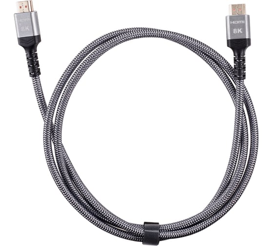 Кабель hdmi 19m/m ver 2.1 8k 60hz AOpen/Qust оплетка 1.5m серый ACG859A-1.5