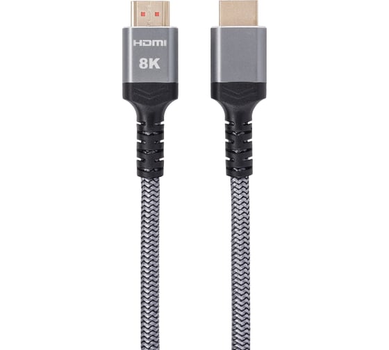 Кабель hdmi 19m/m ver 2.1 AOpen/Qust 8k 60hz оплетка 1m серый ACG859A-1.0