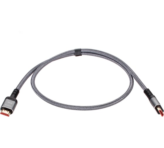 Кабель hdmi 19m/m ver 2.1 AOpen/Qust 8k 60hz оплетка 1m серый ACG859A-1.0
