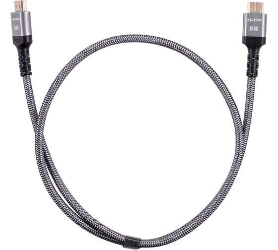 Кабель hdmi 19m/m ver 2.1 AOpen/Qust 8k 60hz оплетка 1m серый ACG859A-1.0