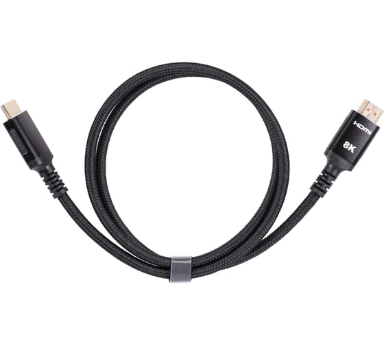 Кабель hdmi 19m/m ver 2.1 AOpen/Qust 8k 60hz оплетка 1m черный ACG859B-1.0