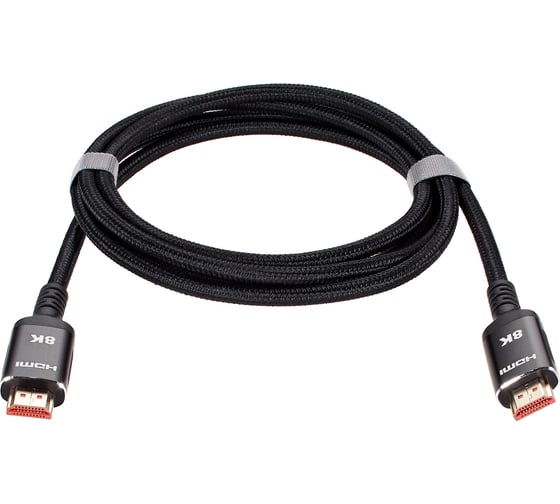 Кабель hdmi 19m/m ver 2.1 AOpen/Qust 8k 60hz оплетка 2m черный ACG859B-2.0