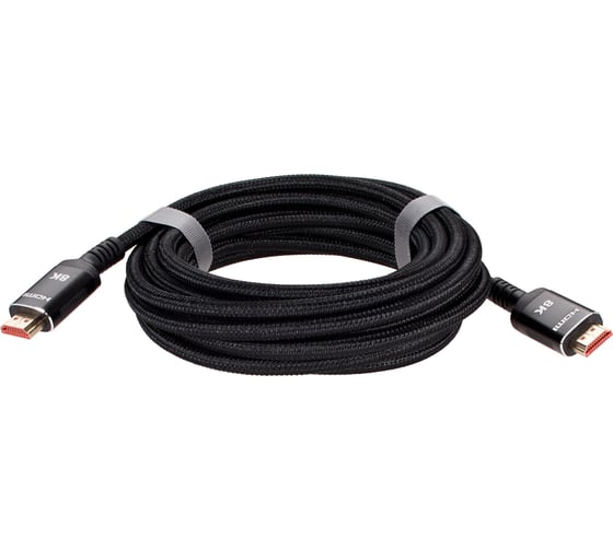 Кабель hdmi 19m/m ver 2.1 AOpen/Qust 8k 60hz оплетка 5m черный ACG859B-5.0